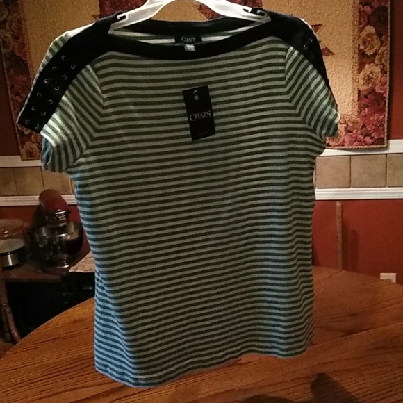 Chaps Tops - Plus NWT 1X Chaps stripped top